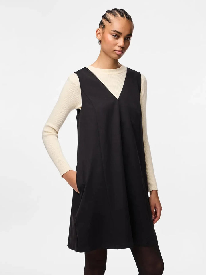 Pieces - Pckamil Sl Spencer Dress - 4899735 Black Kjoler 