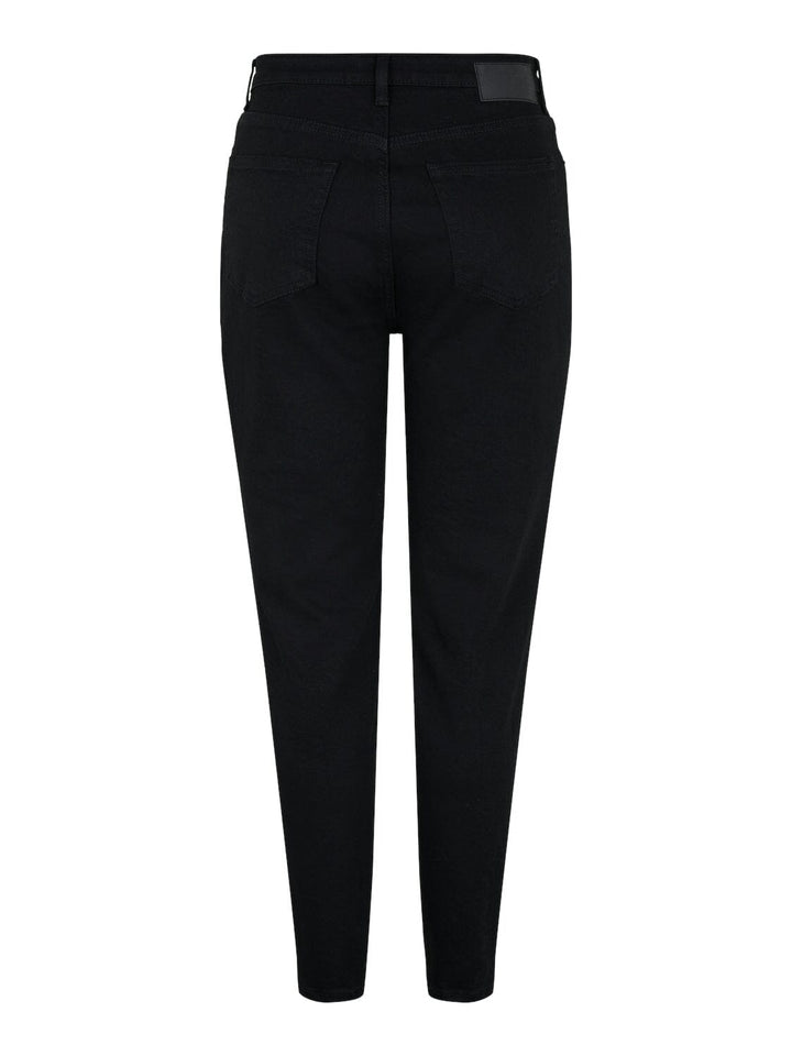Pieces - PcLeah Mom HW Ank Rinse NOOS - Black Denim Jeans 