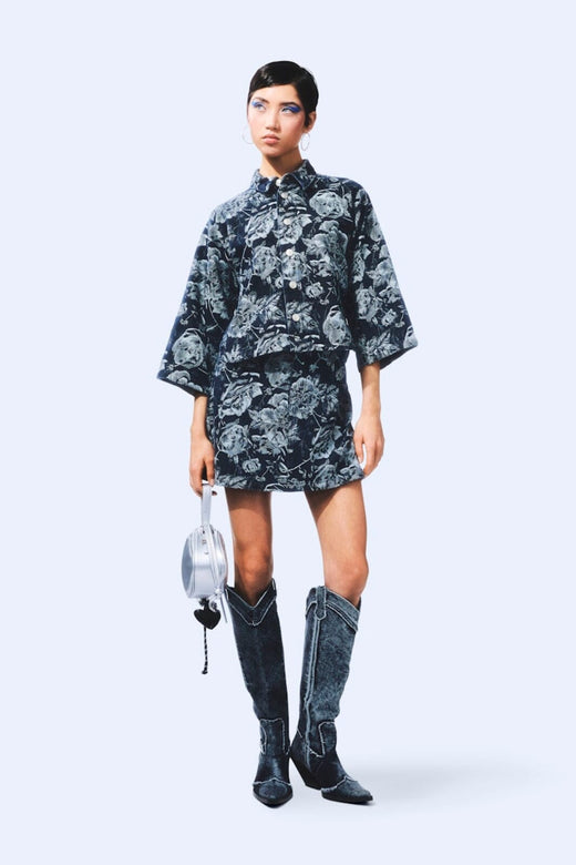 Pieces - Pcmarosa 3/4 Sl Denim Shirt - 4871297 Black Rose Skjorter 