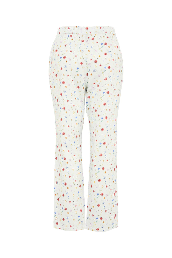 Pieces - Pcmia Straight Pants - 4684019 Bright White Flowers
