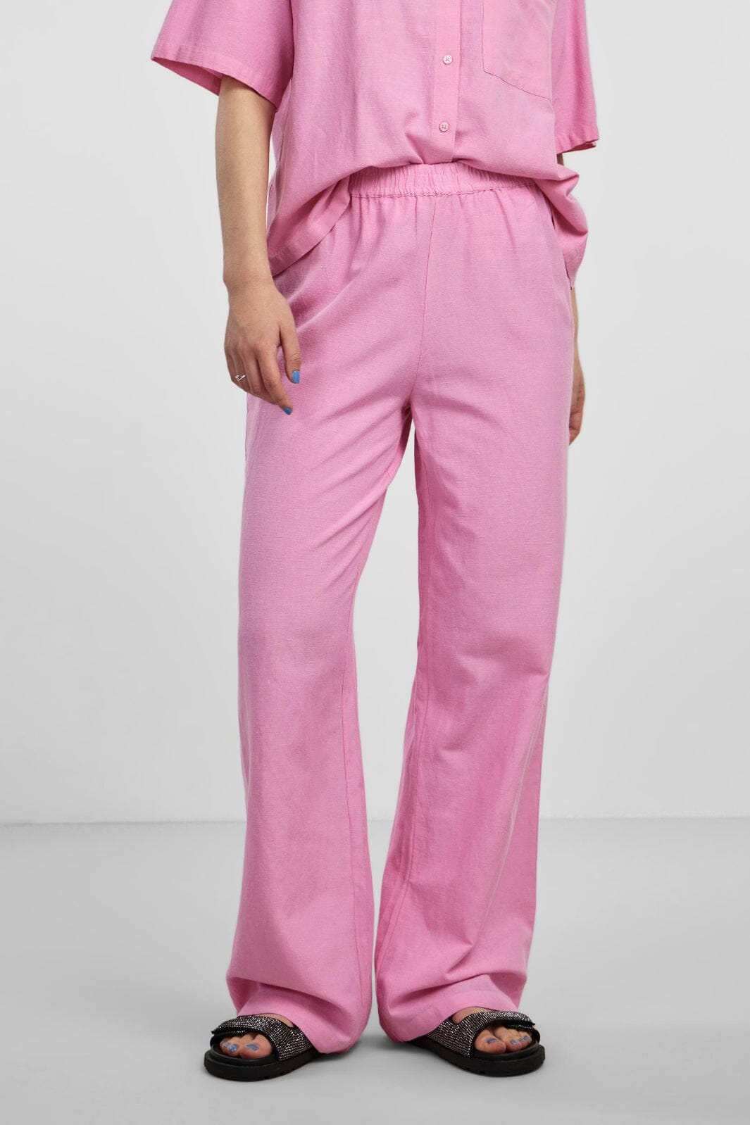 Pieces - Pcmilano Wide Pant Dmo - Begonia Pink Bukser 