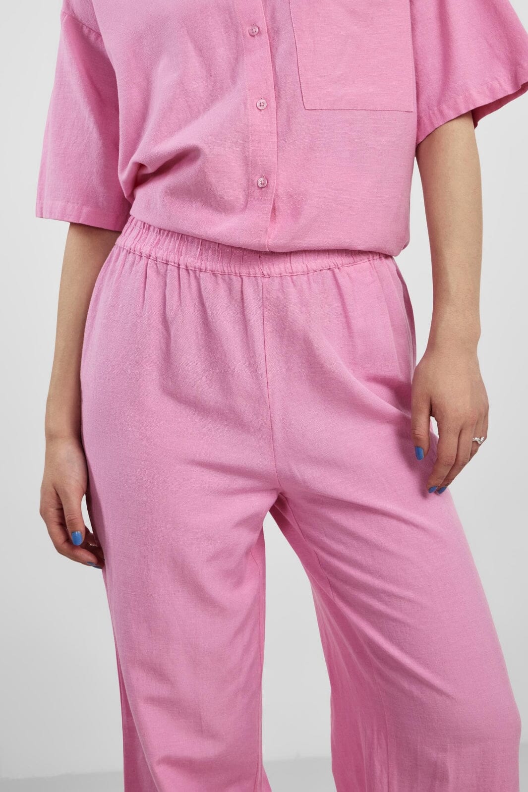 Pieces - Pcmilano Wide Pant Dmo - Begonia Pink Bukser 