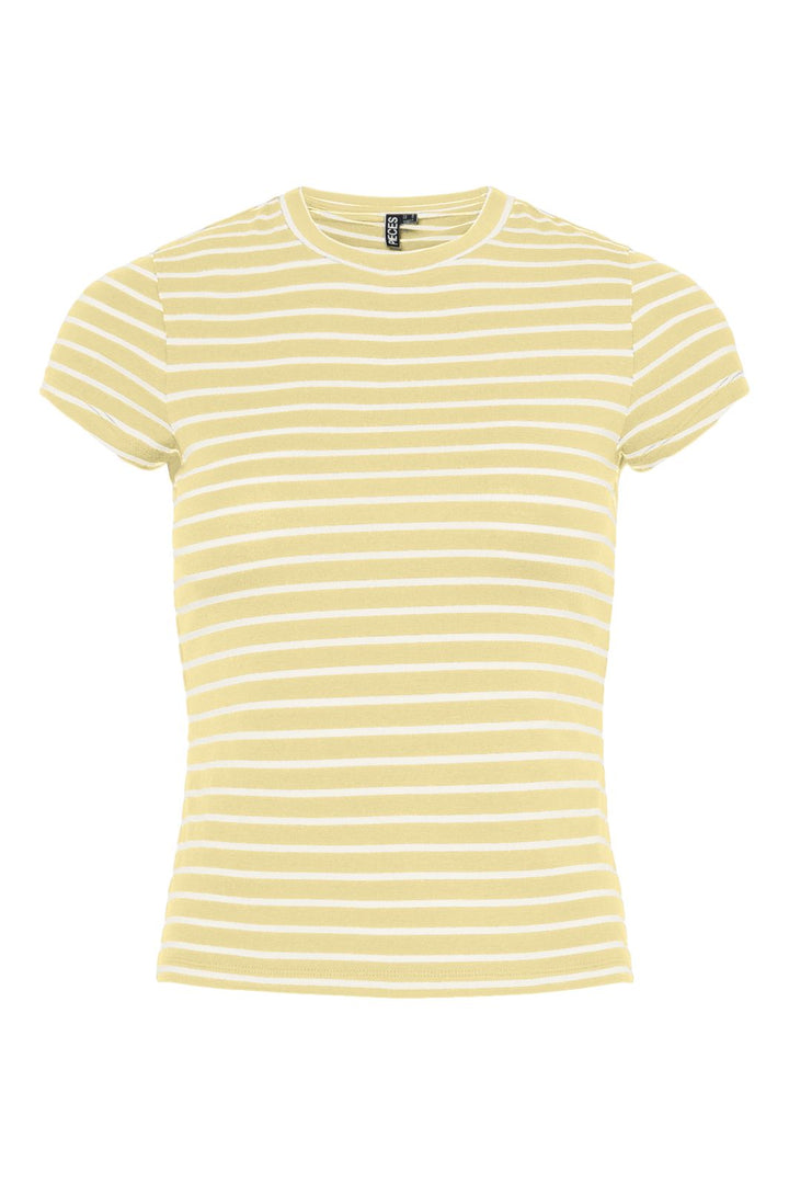 Förbeställning - Pieces - Pcmonique Cap Sleeve Tee - 4944919 French Vanilla Coconut Milk