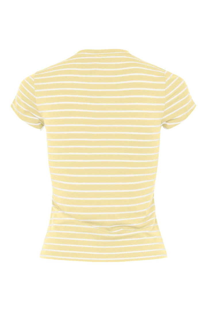 Förbeställning - Pieces - Pcmonique Cap Sleeve Tee - 4944919 French Vanilla Coconut Milk