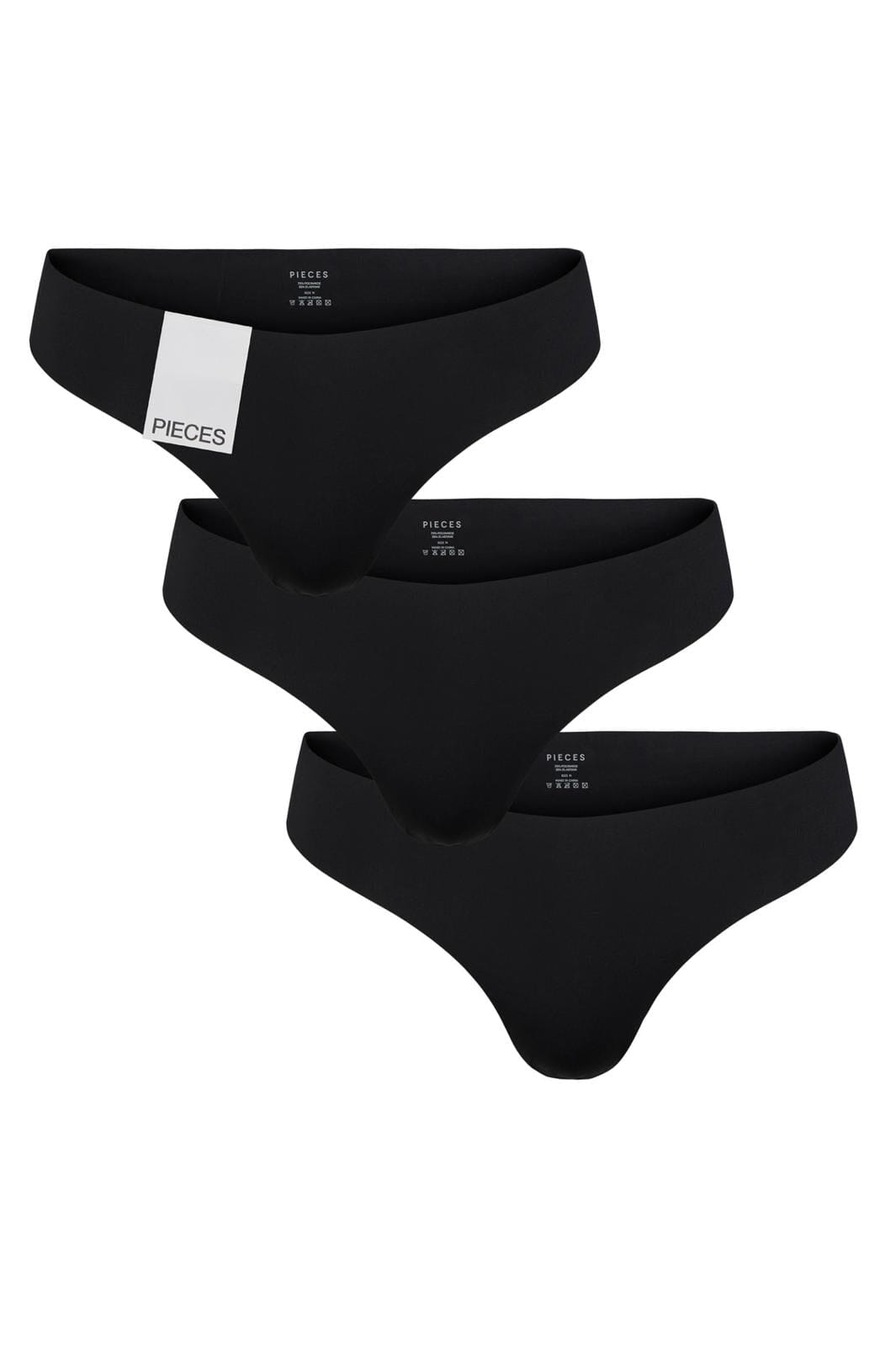 Pieces, Pcnamee Thong 3-Pack, Black 3