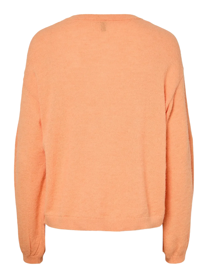 Pieces - Pcnaomi Ls O-Neck Knit Cardigan - 4904608 Russet Orange Melange Cardigans 