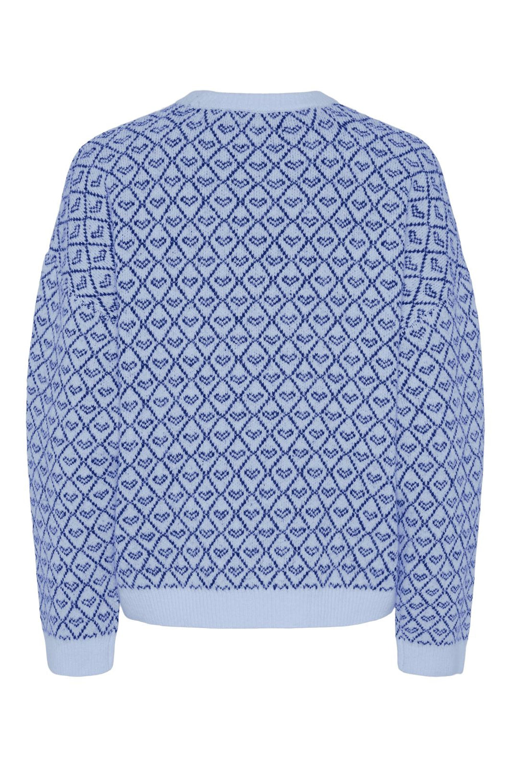 Pieces - Pcnavi Ls O-Neck Knit Mm - 4738800 Cashmere Blue Surf The Web Hearts
