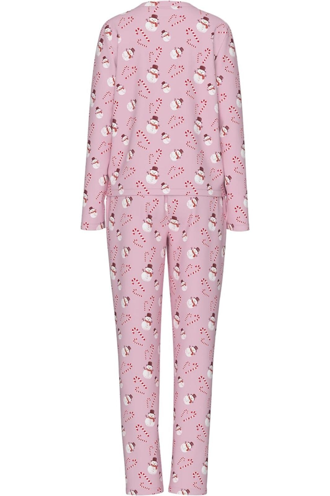 Pieces - Pcnaya Xmas Ls Nightwear Set - 4829535 Pink-A-Boo Snowman/Candycane Nattøj 