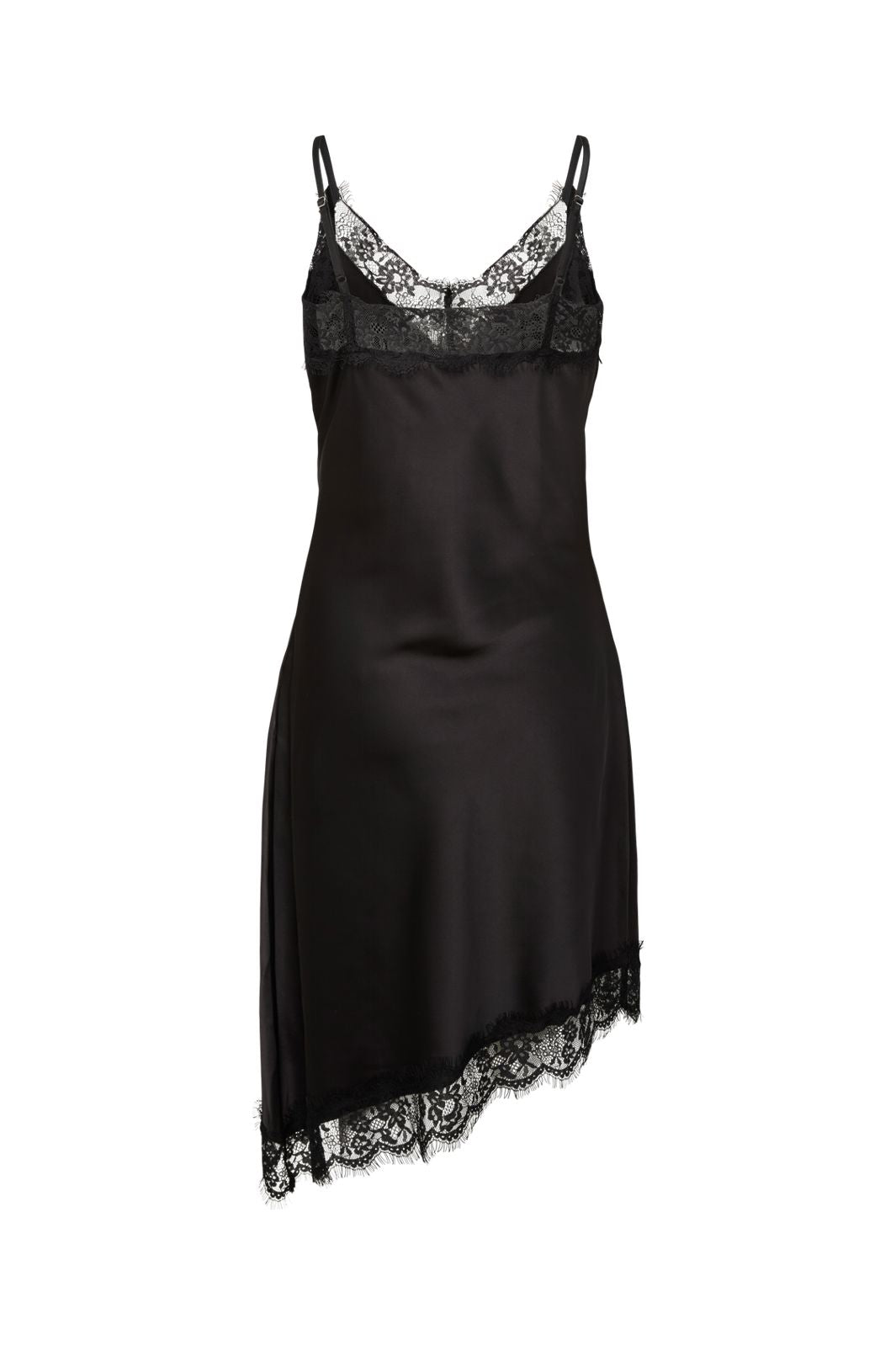 Pieces - Pcnomi Strap Satin Lace Dress - 5072990 Black