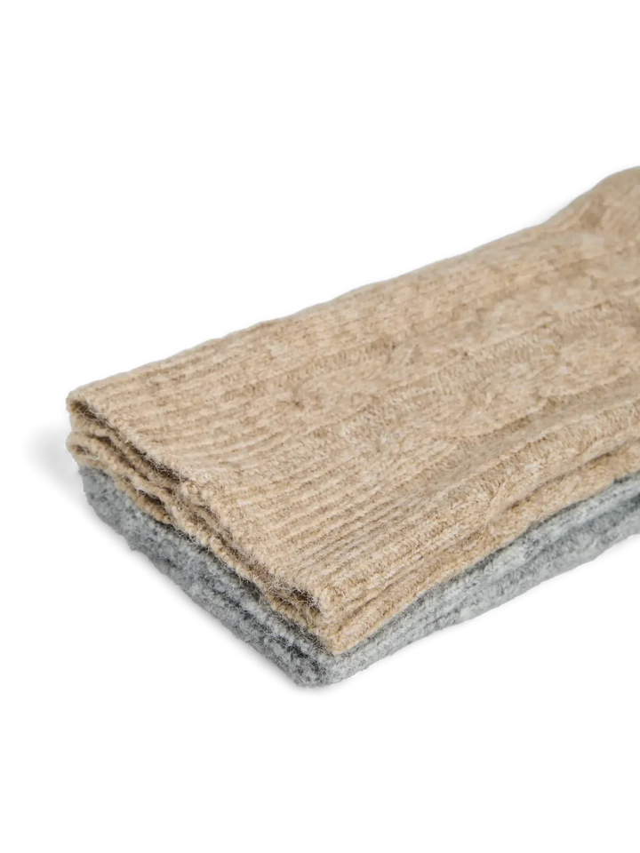 Pieces - Pcnonna Xmas Socks 2 Pack Fp - 4635286 Silver Mink Medium Grey Melange Strømper 