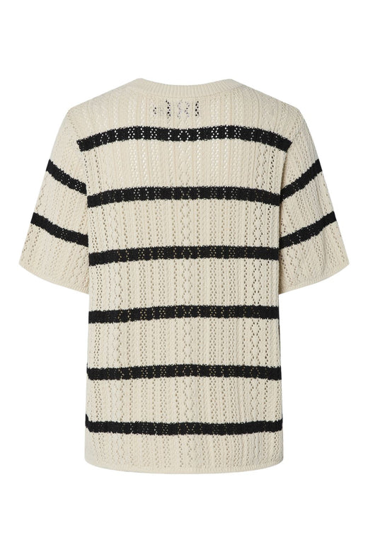 Pieces - Pcnuka Ss O-Neck Knit 17158293 - 4790668 - Birch Black