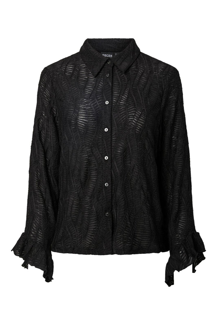 Pieces - Pcodessa Ls Shirt Fsy Pp - 5036996 Black