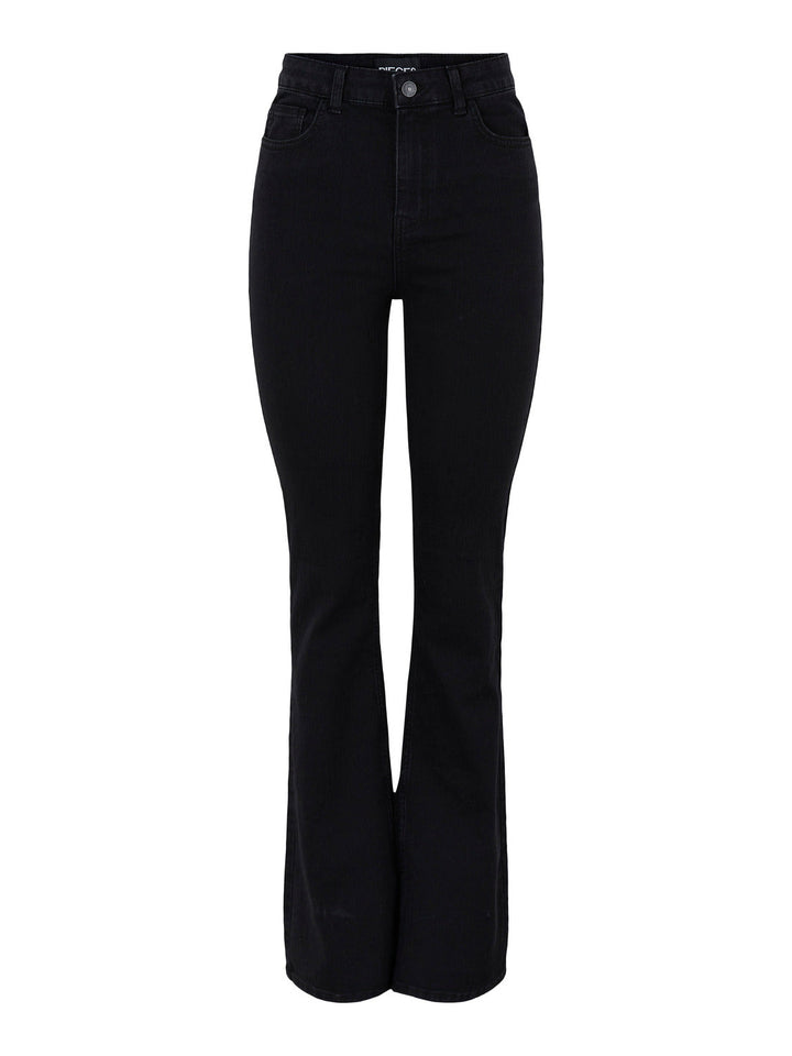 Pieces, Pcpeggy Flared Hw Jeans Bl-Vi, Black