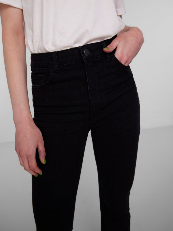 Pieces, Pcpeggy Flared Hw Jeans Bl-Vi, Black
