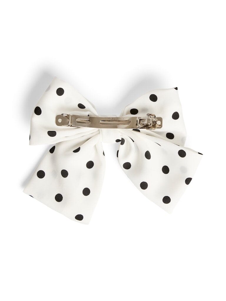 Pieces - Pcpernille Dots Bow Hairclip - 5036072 Bright White Black Dots Hårbånd 