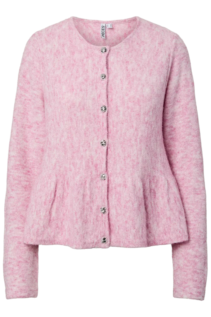 Pieces - Pcpinge Ls O-Neck Knit Cardigan - 5072103 Roseate Spoonbill Cardigans 