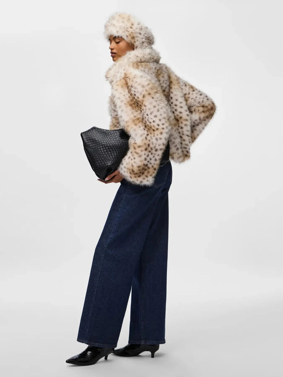 Pieces - Pcplush Short Fluffy Jacket - 5023207 Cloud Dancer Leopard Jakker 