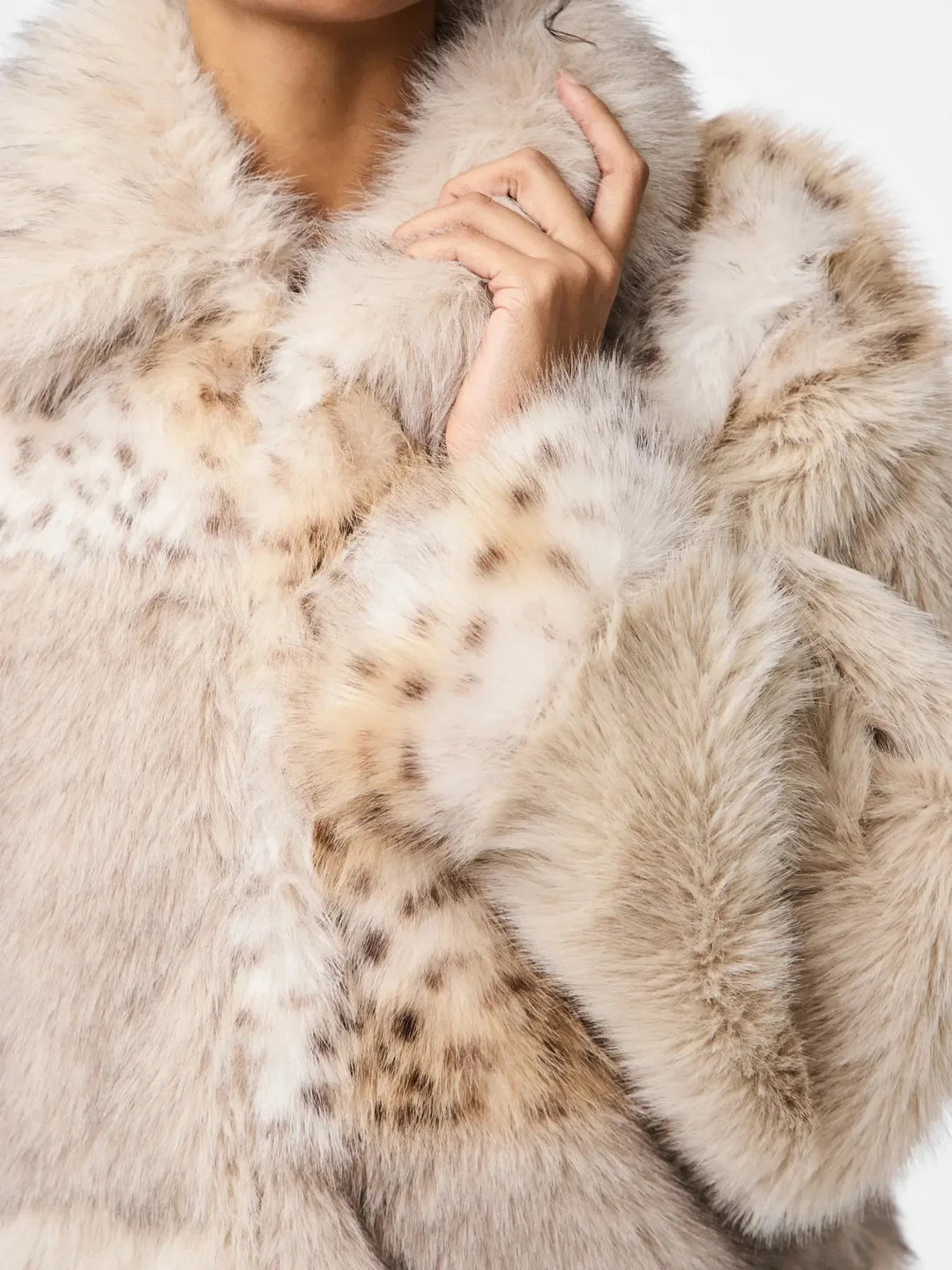 Pieces - Pcplush Short Fluffy Jacket - 5023208 Porpoise Patchwork Jakker 