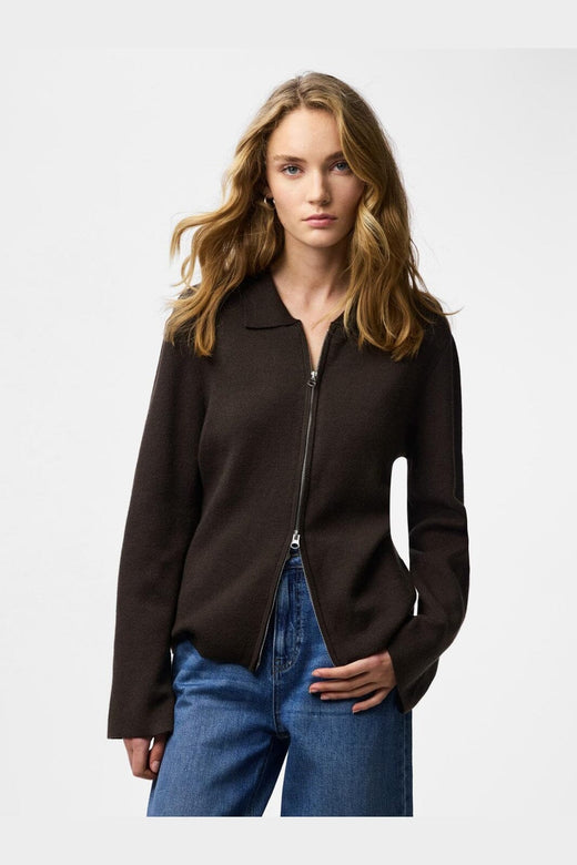 Pieces - Pcraja Ls Zip Knit Cardigan - 5000729 Delicioso