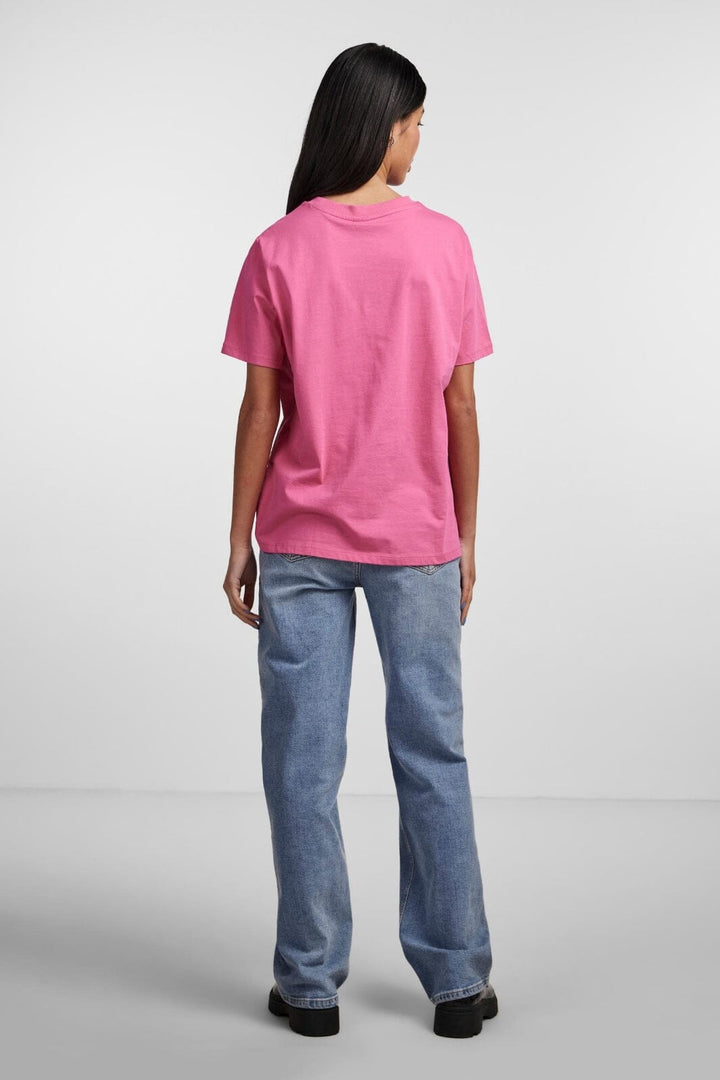Pieces - Pcria Ss Solid Tee - 4280171 Shocking Pink T-shirts 