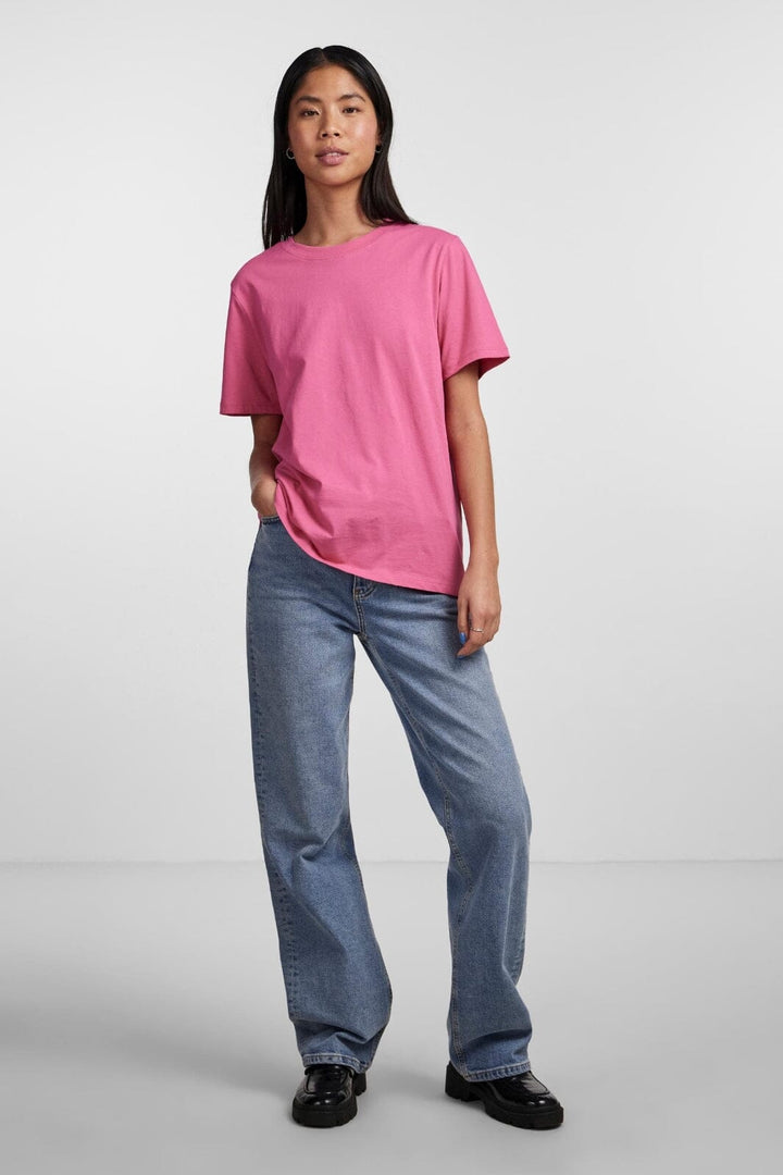 Pieces - Pcria Ss Solid Tee - 4280171 Shocking Pink T-shirts 