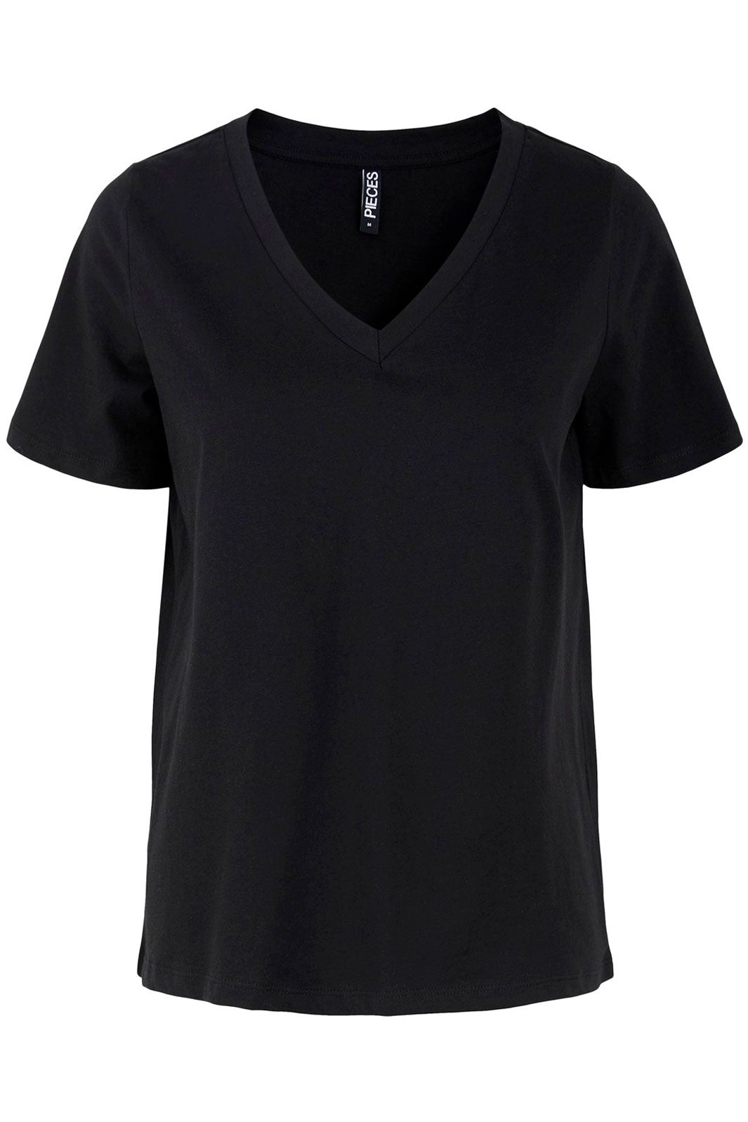 Pieces - PcRia SS V-neck - Black T-shirts 