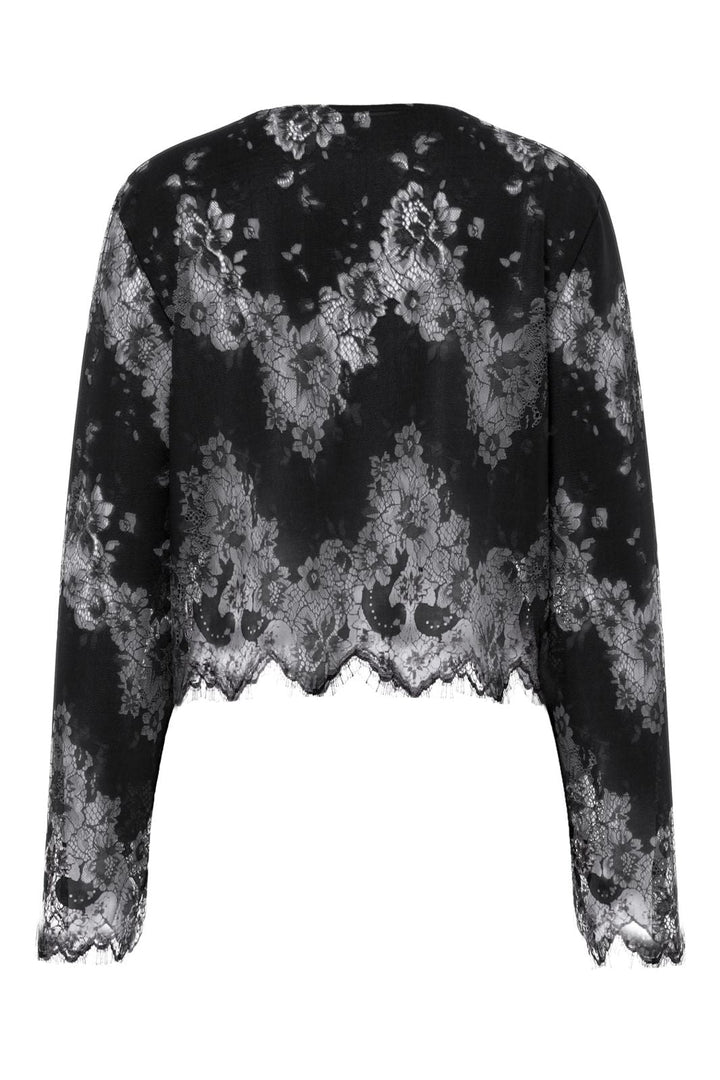 Pieces - Pcrinne Ls Lace Top Kca - 5071431 Black