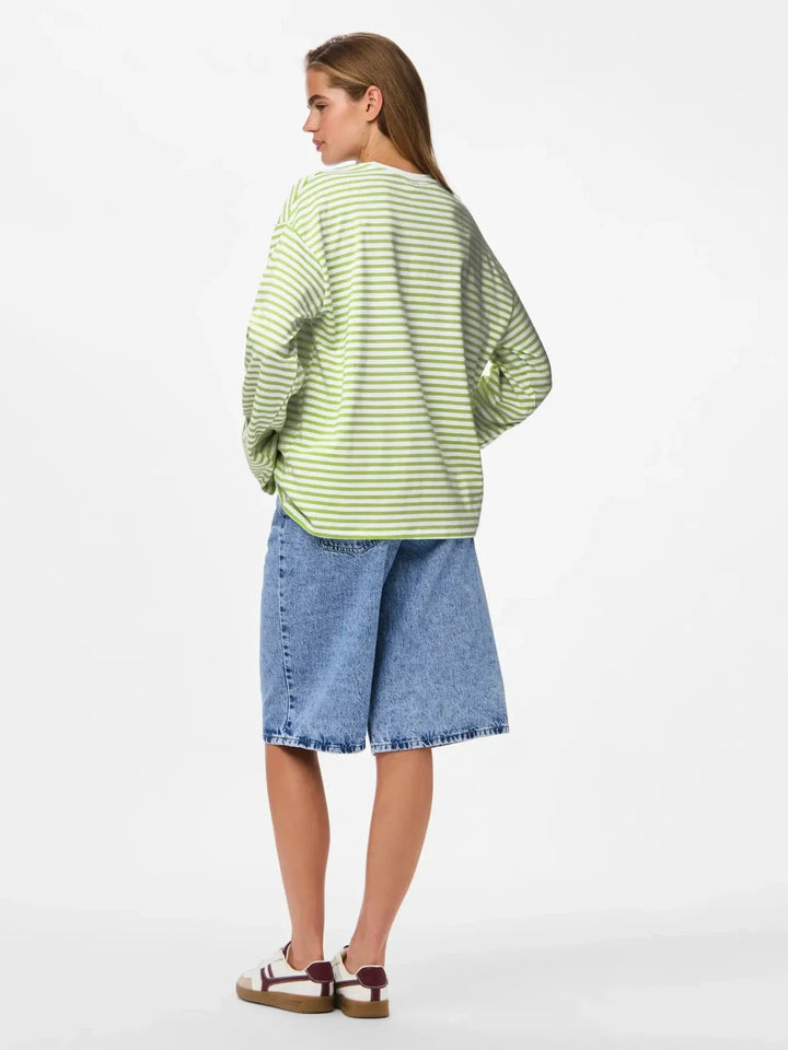 Pieces - Pcsadie Ls Top - 5090907 Bright White Herbal Garden T-shirts 