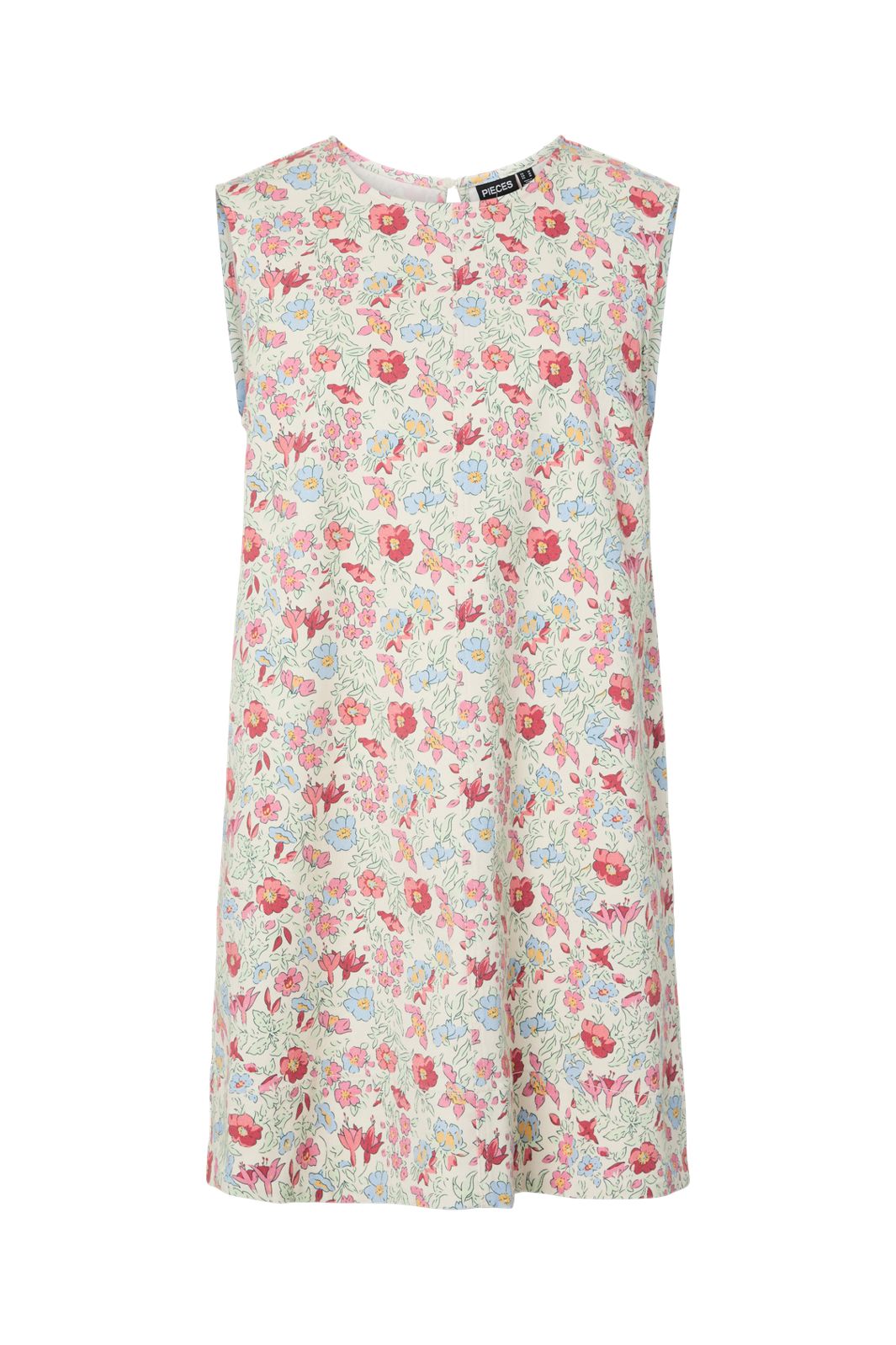 Pieces - Pcsalume Sl Short Denim Dress - 4953776 Birch Flower