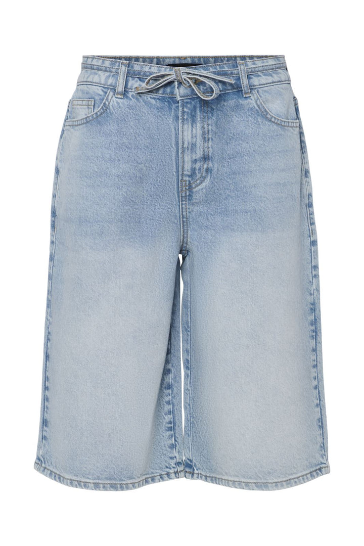 Pieces - Pcselma Wide Denim Shorts - 4768145 Light Blue Denim