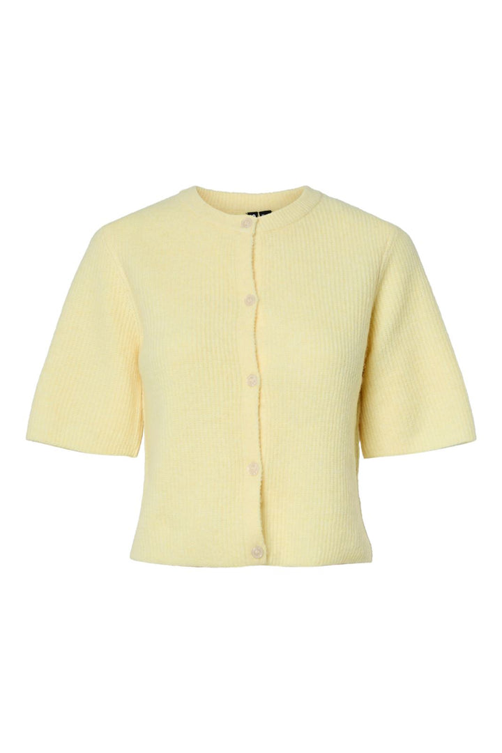 Förbeställning - Pieces - Pcsilly Ss O-Neck Knit Cardigan - 4797583 Pale Banana Melange