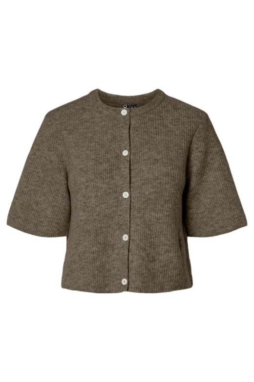 Pieces - Pcsilly Ss O-Neck Knit Cardigan - 4857949 Morel Melange