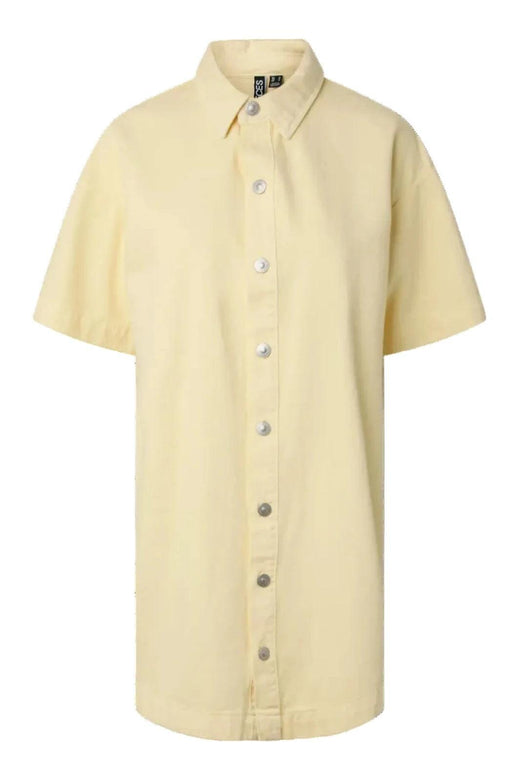 Pieces - Pcsky Ss A-Shape Denim Dress - 4993234 French Vanilla Kjoler 