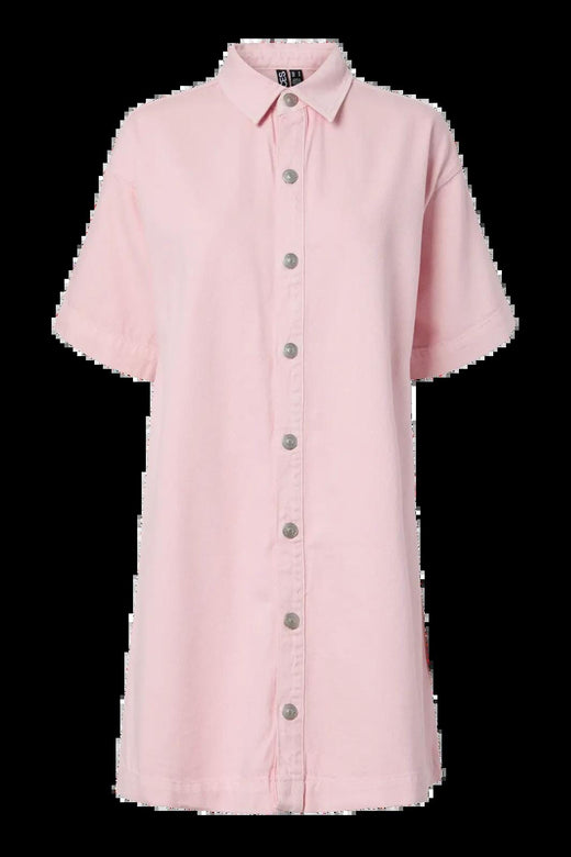 Pieces - Pcsky Ss A-Shape Denim Dress - 4993235 Roseate Spoonbill Kjoler 