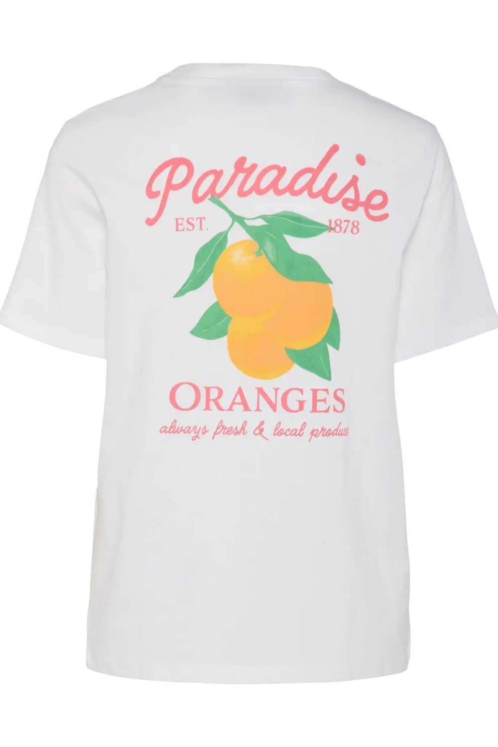 Pieces - Pcsummer Ss Printed T-Shirt - 4674982 Bright White Paradise Oranges