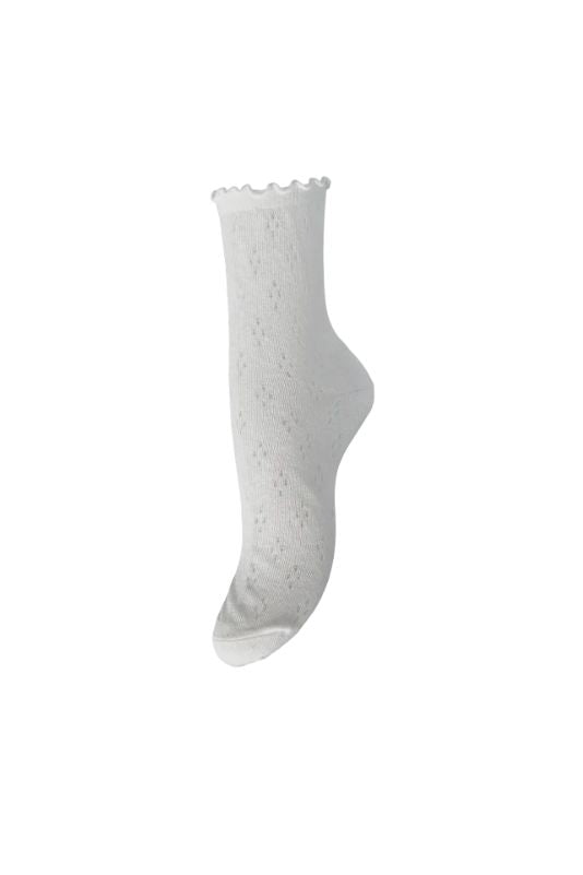 Pieces - Pctherese Pointelle Socks - 4907369 Bright White Strømper 