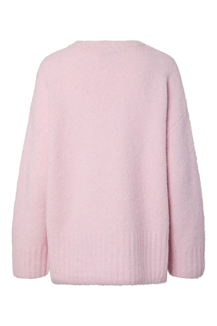 Pieces - Pctina Ls O-Neck Knit - 5087566 Roseate Spoonbill Melange