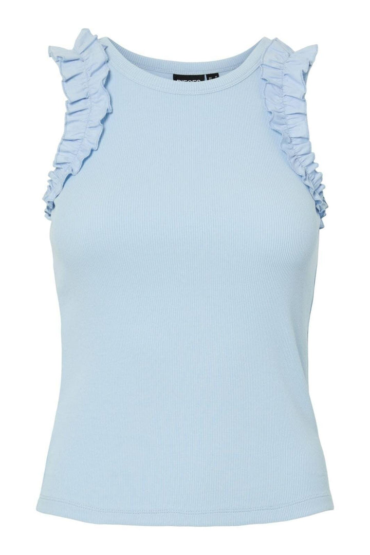 Pieces - Pctubana Frill Tank Top Pp - 4935395 Cashmere Blue