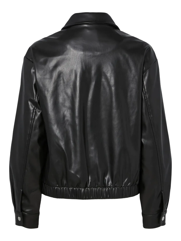 Pieces - Pcvera Bomber Jacket Wb Pu - 4899413 Black Jakker 
