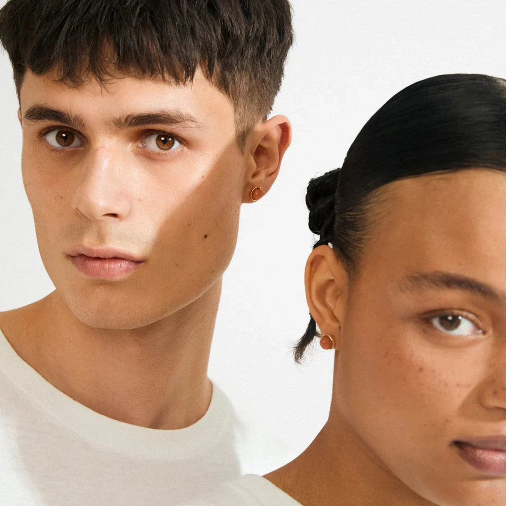 Pilgrim - Sense Earrings Gold-plated/aventurine 132542913 - Gold Plated Øreringe 