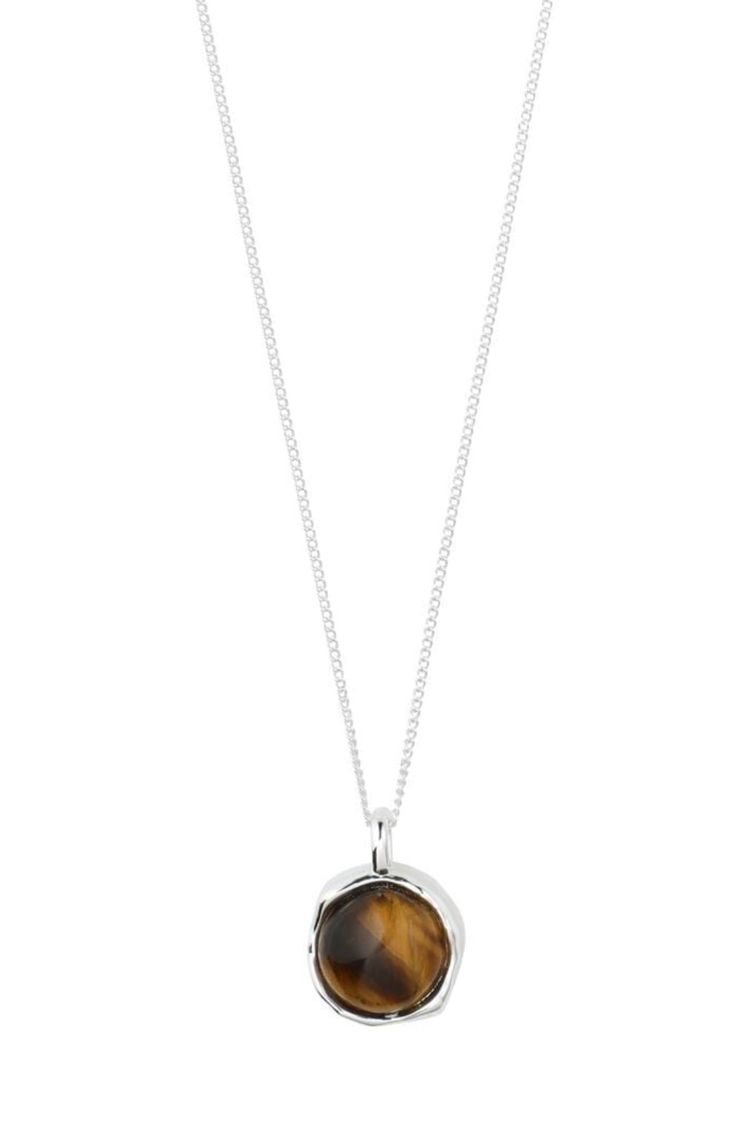 Pilgrim - Sense Necklace Silver-plated/tiger Eye 132546501 - Silver Plated