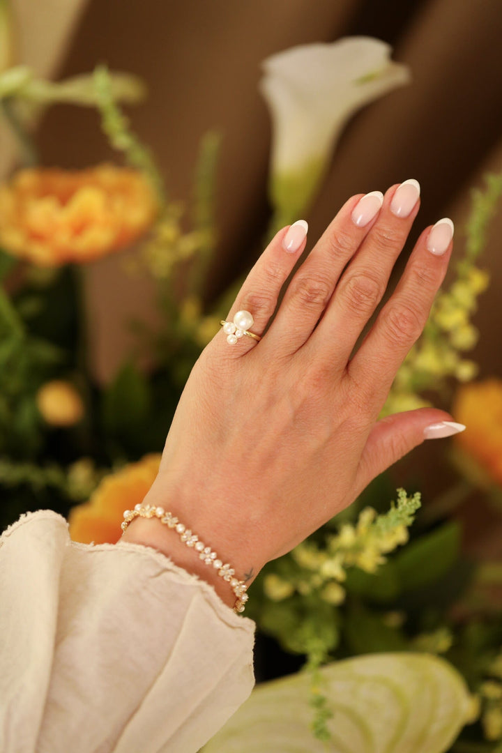 Rooted - Pearl Ring - Forgyldt Ringe 