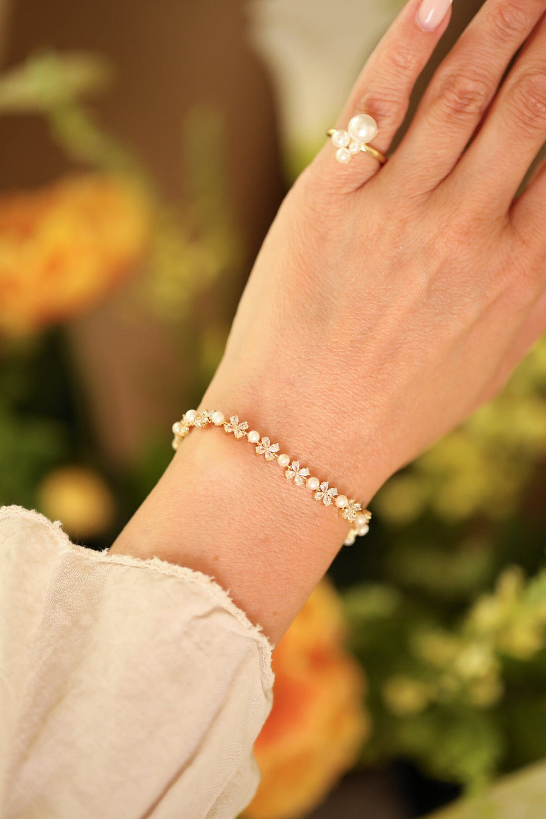 Rooted - Pearl Ring - Forgyldt Ringe 