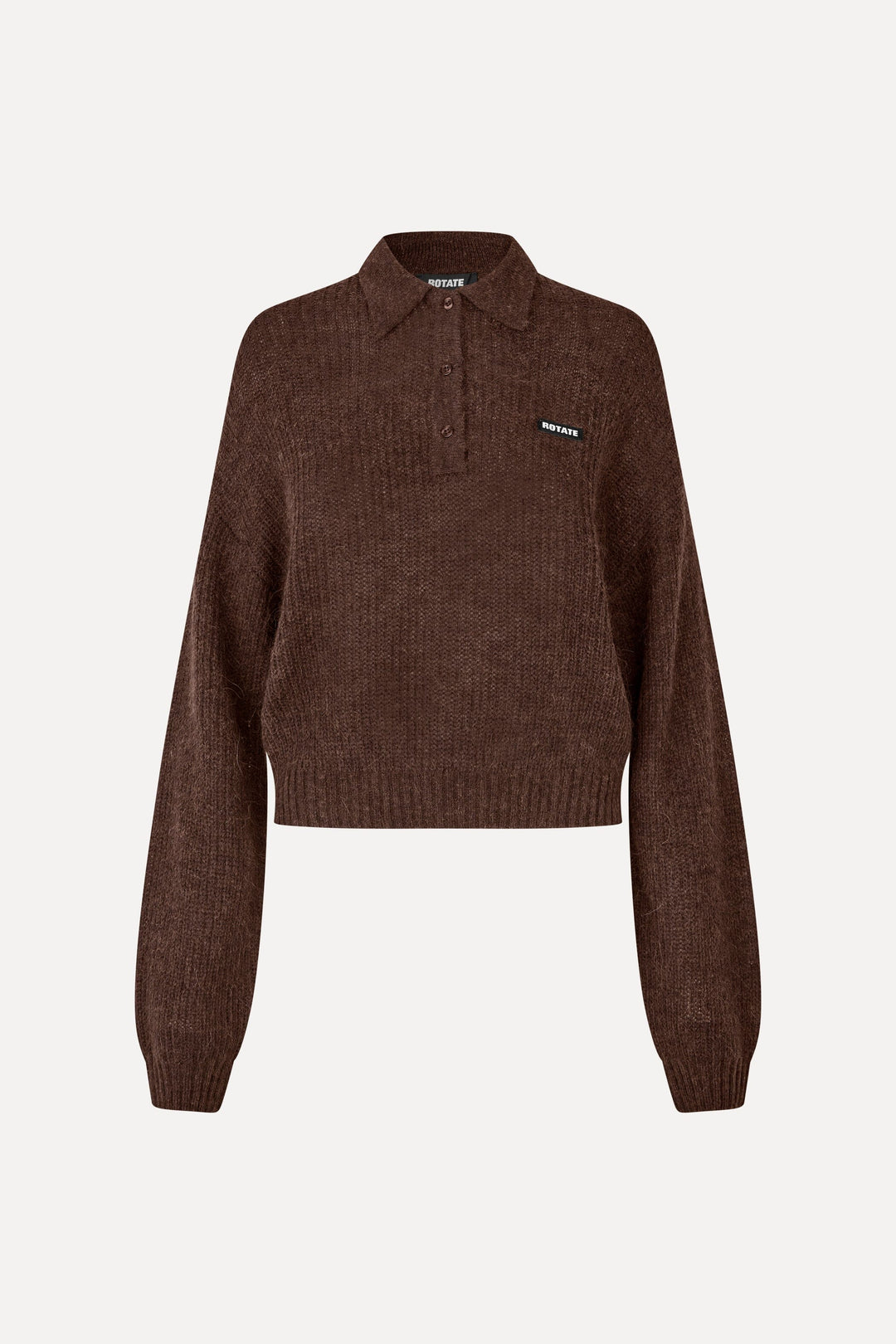 Rotate - Fluffy Knit Polo 1172071667 - 1667 Molé Strikbluser 