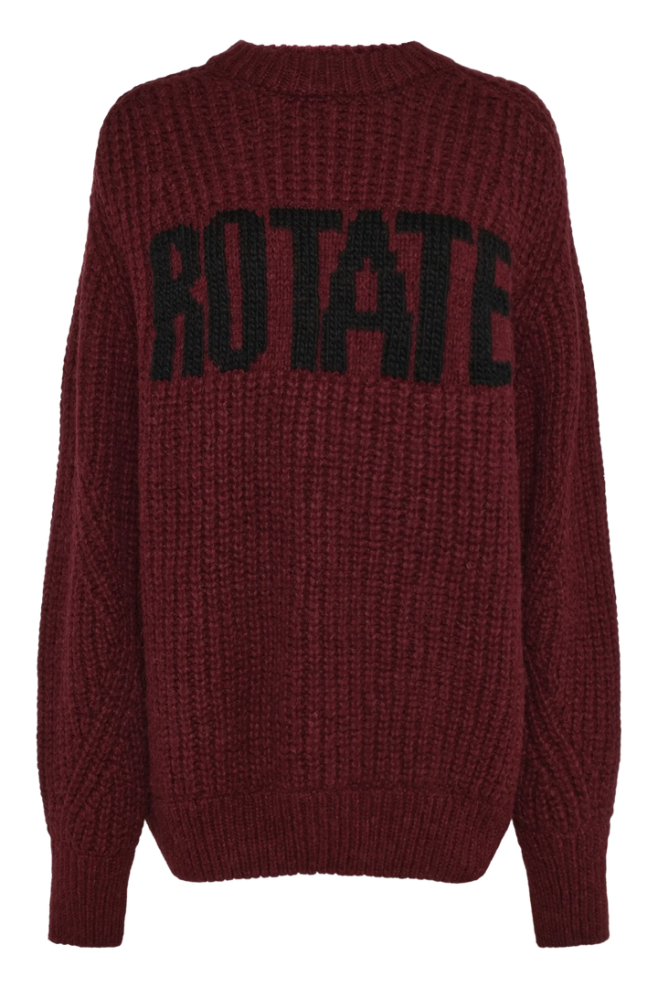 Rotate - Knitted Logo Sweater 1164492694 - 2694 Winetasting Strikbluser 