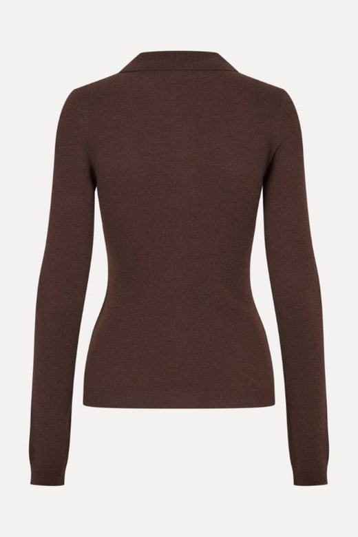 Rotate - Knitted Polo Top 1166801667 - 1667 Molé Strikbluser 