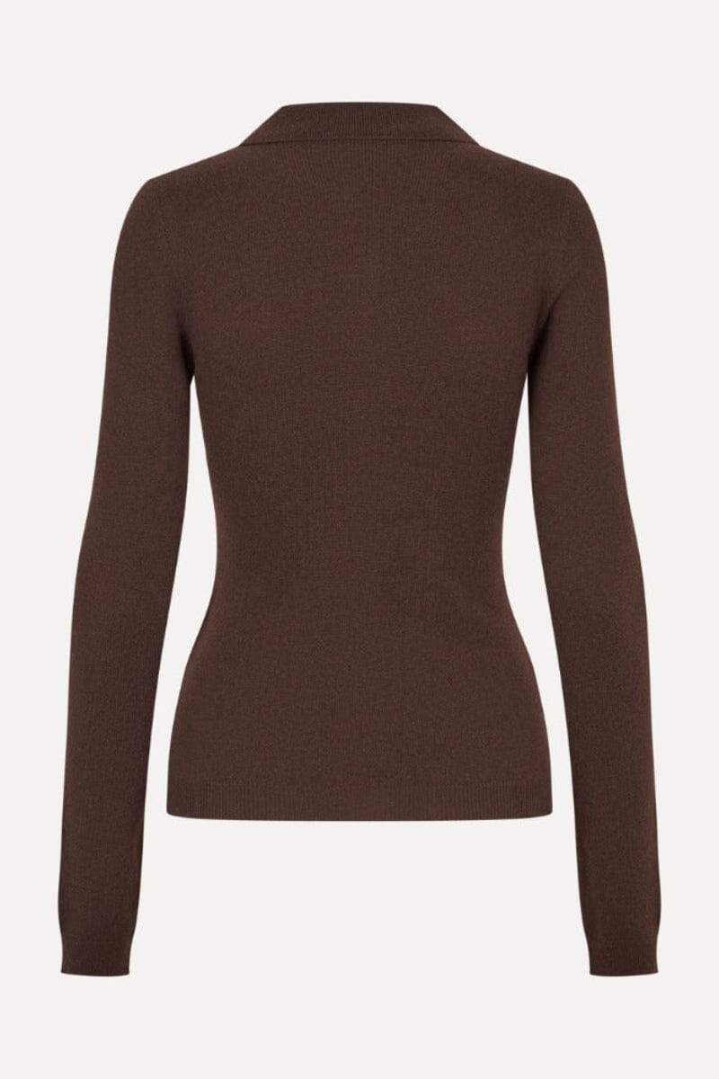 Rotate - Knitted Polo Top 1166801667 - 1667 Molé Strikbluser 