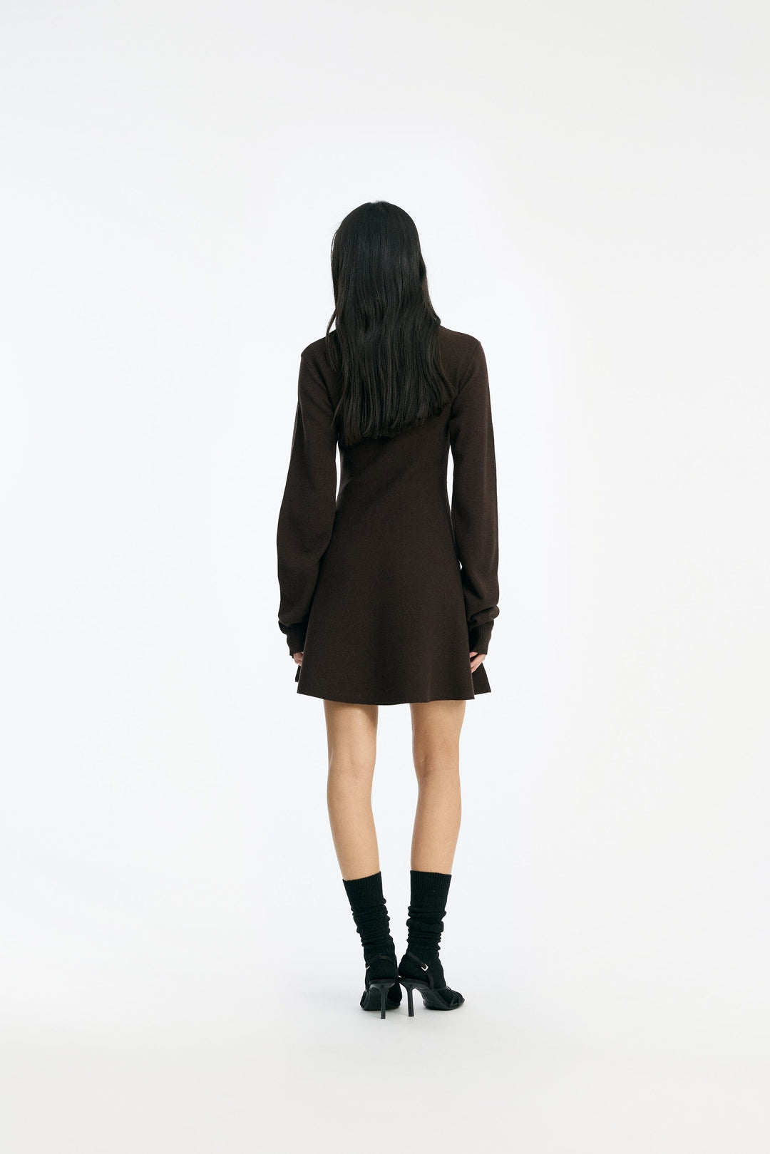 Rotate - Slinky Knit Polo 1151373118 - 3118 Shaved Chocolate Strikbluser 