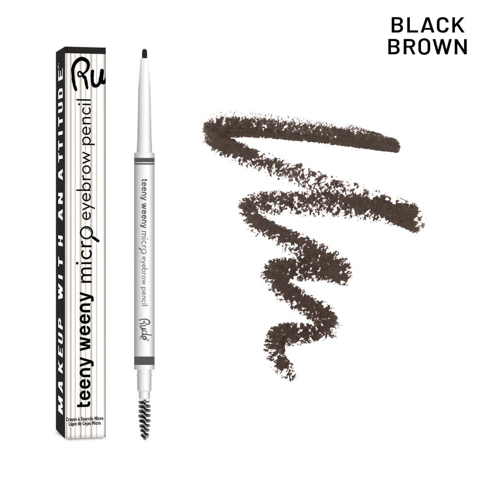 Rude Cosmetics - Teeny Weeny Micro Eyebrow Pen - Black Brown - Øjenbryn 
