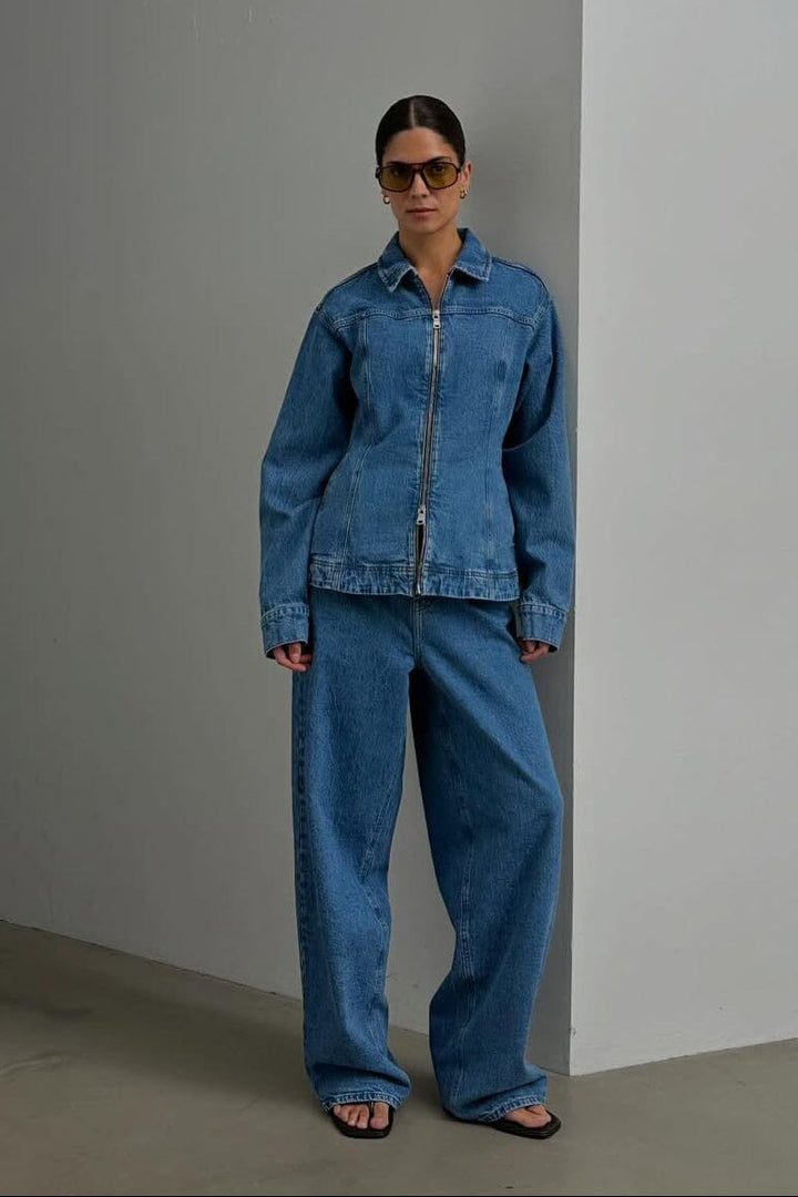 Second Female - Belton Barrel Denim Jeans 60442 - 5997 Blue denim Jeans 